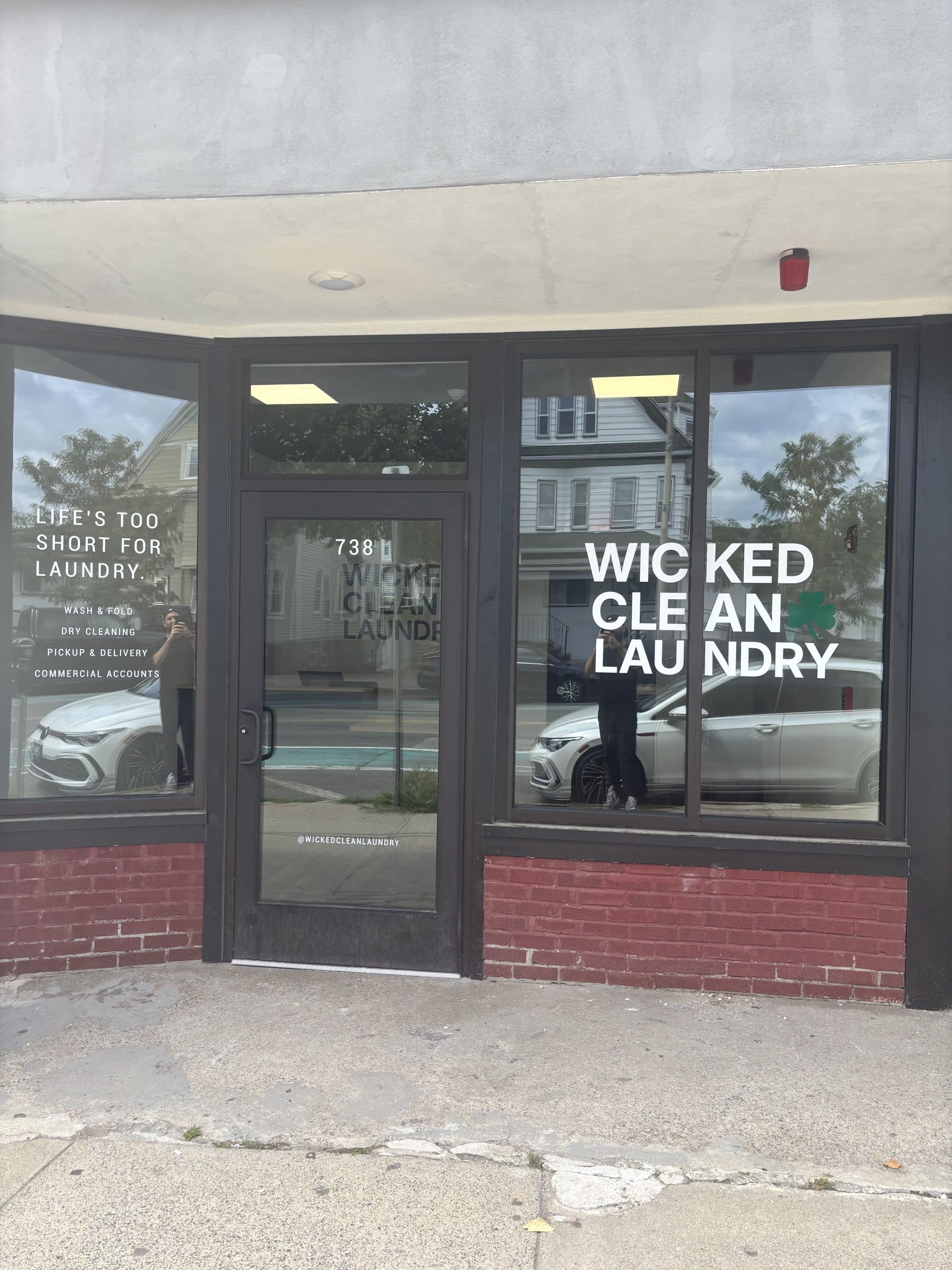 Wicked clean laundry storefront at 738 broadway, ball square, somerville